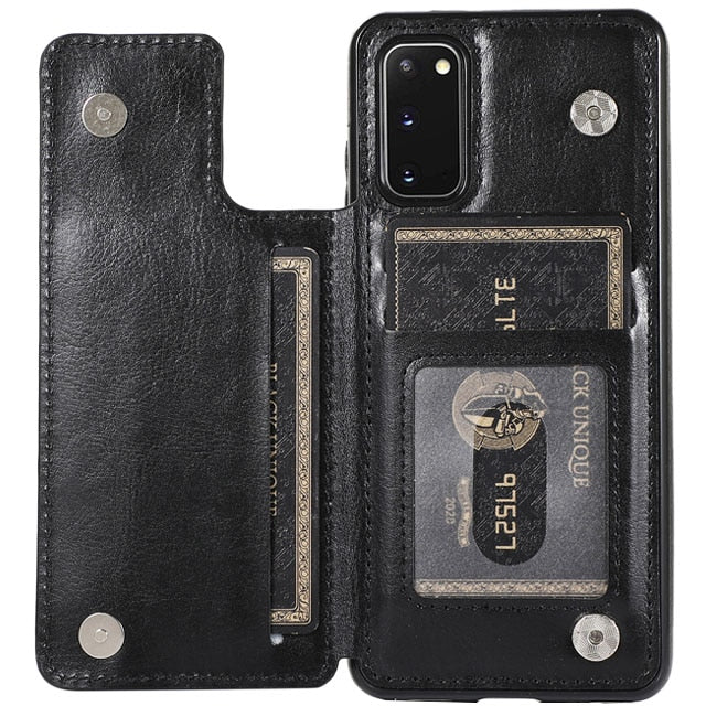 Luxury Leather  Phone Case For Samsung Galaxy S7 Series With Card Holder (For 4 Cards)