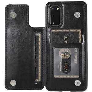 Luxury Leather  Phone Case For Samsung Galaxy S8 Series With Card Holder (For 4 Cards)