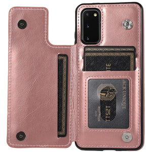 Luxury Leather  Phone Case For Samsung Galaxy S9 With Card Holder (For 4 Cards)