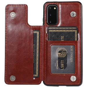 Luxury Leather  Phone Case For Samsung Galaxy S9 With Card Holder (For 4 Cards)