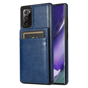 für Samsung Galaxy 5 Karten mit Standfuß (Lederoptik) Mobile Phone cases Handyhülle mit Kartenfach For Galaxy Note 8 Blue