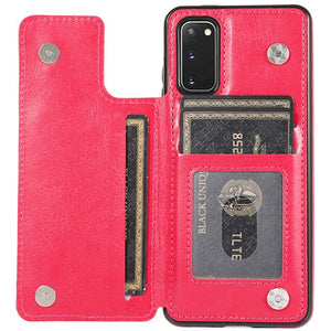 LUXURY LEATHER PHONE CASE WITH CARD SLOT (HOLDS 4 CARDS)- FOR SAMSUNG GALAXY S21 SERIES