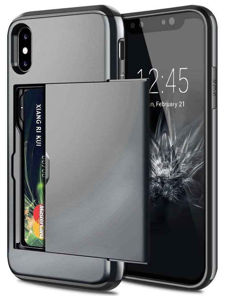für Apple iPhone X Serie (2 Karten) Mobile Phone cases Md Trade Austria Gray For iPhone XS MAX