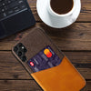 LEATHER PHONECASE WITH CARD SLOT FOR SAMSUNG GALAXY S22 SERIES (HOLDS 1 CARD)