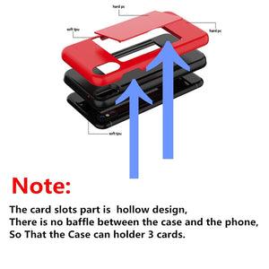 für Apple iPhone 6 Serie (3 Karten) Mobiltelefontaschen Handyhülle mit Kartenfach