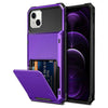 für Apple iPhone X Serie (5 Karten) Mobiltelefontaschen Handyhülle mit Kartenfach For iPhone X Purple