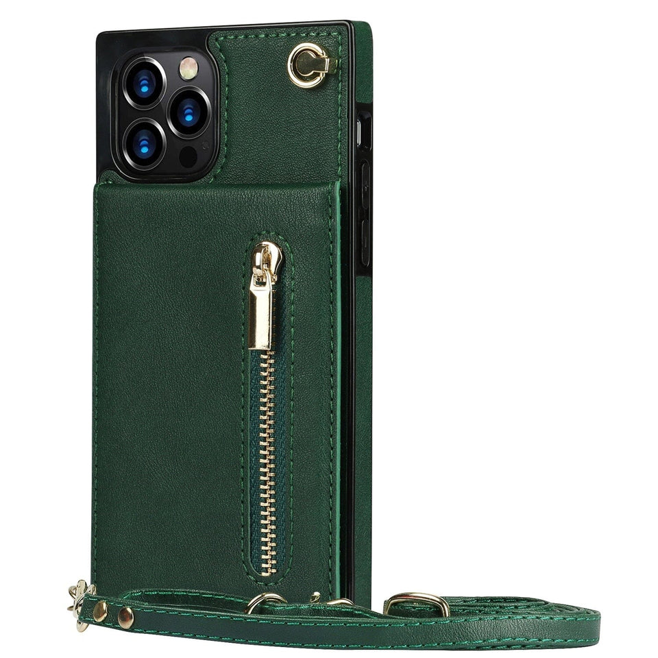 Reißverschluss Brieftasche iPhone Handyhülle - iPhone 7 Serie Handyhulle Handyhülle mit Kartenfach For iPhone 7 Green
