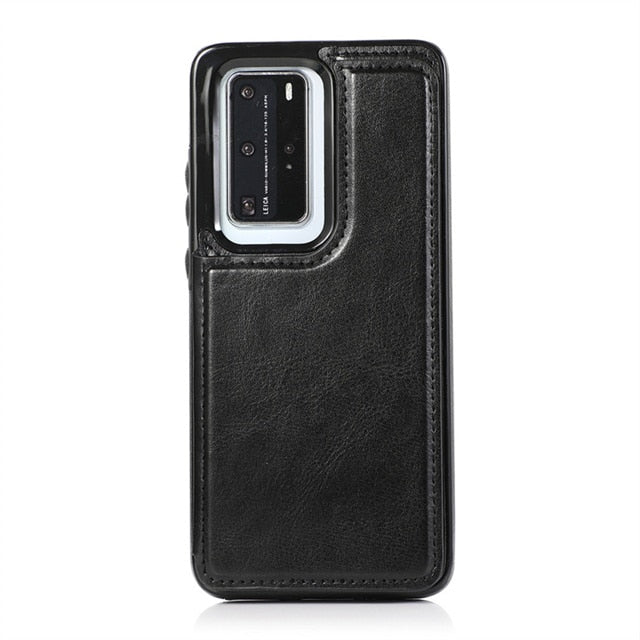 Luxury Leather  Phone Case For Huawei With Card Holder (For 4 Cards)