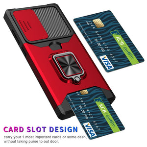 3-in-1 Shielded Ring Case With Card Slot For Apple iPhone 12 Series