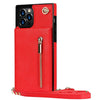 Reißverschluss Brieftasche iPhone Handyhülle 14 Serie Handyhulle Handyhülle mit Kartenfach For iPhone 14Pro Max Red