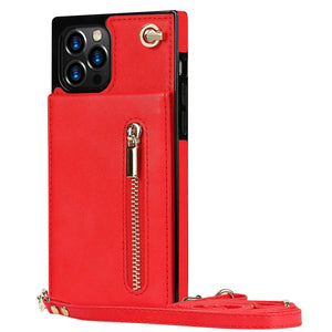 Reißverschluss Brieftasche iPhone Handyhülle - iPhone 11 Serie Handyhulle Handyhülle mit Kartenfach For iPhone 11Pro Max Red