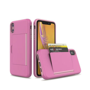 für Apple iPhone 6 Serie (3 Karten) Mobiltelefontaschen Handyhülle mit Kartenfach Pink For iPhone 6 & 6s