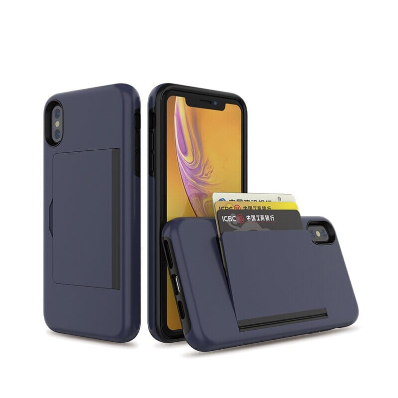 für Apple iPhone X Serie (3 Karten) Mobile Phone cases Md Trade Austria Navy Blue For iPhone X + XS