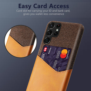 LEATHER PHONECASE WITH CARD SLOT FOR SAMSUNG GALAXY S21 SERIES (HOLDS 1 CARD)