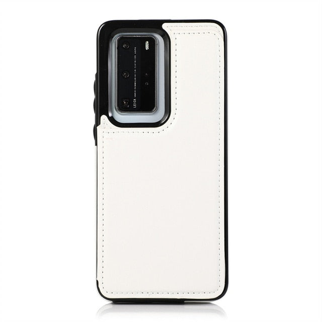 Luxury Leather  Phone Case For Huawei With Card Holder (For 4 Cards)