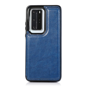 Luxury Leather  Phone Case For Huawei With Card Holder (For 4 Cards)